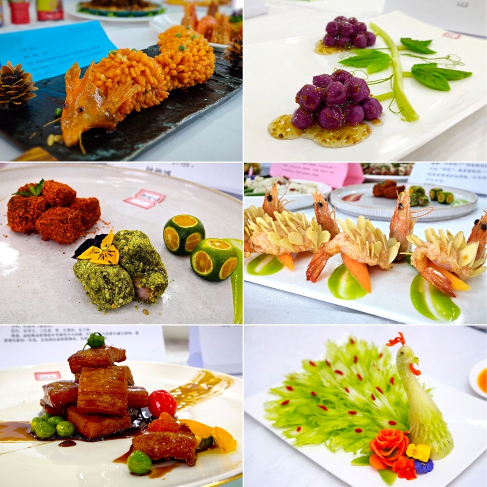 桌子上放著許多食物

描述已自動生成
